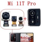 Front Rear Camera Xiaomi Mi 11T Pro Mi11T Frontal Selfie Small Back Facing Main Camera Flex Cable Frame With Glass Lens (New)