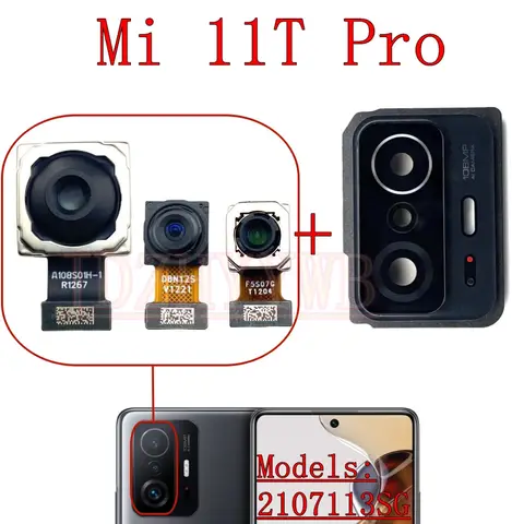 S8b6fc64e41674d10bd86690fa47030der_480x480q75 Front Rear Camera Xiaomi Mi 11T Pro Mi11T Frontal Selfie Small Back Facing Main Camera Flex Cable Frame With Glass Lens (New) - Image 1