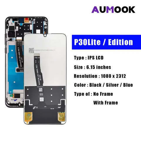 S8b93b7d7ce474e9ea017c28a77894f50R_480x480q75 615 P30Lite Screen HUAWEI P30 Lite LCD Display Touch Screen Digiziter Assembly Pantalla Huawei Nova 4e With Frame LCD (New) - Image 1
