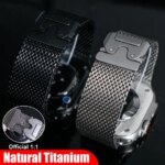 Official Titanium Milanese Loop B Apple Watch Bs Ultra 3 2 49mm 46mm 45mm 44mm Parachute-style Strap Bracelet (New)