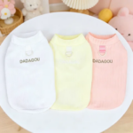 Letter Print Dog Shirt Cute Solid Dog Clothes Summer Pet Pullover Luxury Puppy Vest Casual Cat Top Soft Pet Shirt Poodle Costume (New)