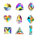 PUBRILEX Value Packing Crystal AB Sew on Rhinestones Flatback Sewing Stones with Chamfers for Garment Jewelry Decorations (New)