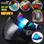 For LS2 OF616 Helmet Sun Visor Accessories AIRFLOW II Transparent Silver Plated Electroplated Color Electronic Red (New)