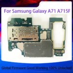 128GB Unlocked For Samsung Galaxy A71 A715F Motherboard Logic Main Circuit Board Plate Eu Version WIth Full Chips 2 SIM (New)