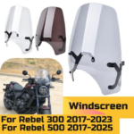 CMX300 CMX500 Windshield Windscreen Front Wind Deflector Screen Shield For Honda Rebel 300 500 2017-2026 Motorcycle Accessories (New)