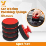 Yitong 6PCS/SET Car Waxing Sponge Waxing Sponge Kit With Handle For Car Polishing Wax Applicator Pads Paint Care Clean Tools (New)
