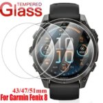 Garmin Fenix 8 47mm 43mm 51mm Tempered Glass HD Screen Protector Cover Garmin Fenix8 43/47/51mm Glass Protective Films Bangladesh (New)