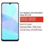 Note 50 Display Screen Realme C51 C53 LCD Display Touch Screen Digitizer Realme Narzo N53 Display Frame (New)