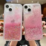 Luxury Love Heart Liquid Glitter Case For iPhone 16 15 13 Mini 14 12 11 Pro Max Plus 17 Air Quicksand Clear Bumper Cover (New)