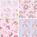 sanrio My Melody myno waterproof polyester cloth DIY handmade fabric bag backpack hat shoes (New)