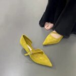2026 New Concise Pointed Toe Square Low Heels Women Sandals Elegant Slingbacks Banquet Party Mule Shoes (New)