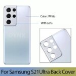 Samsung Galaxy S21 Ultra Back Cover Battery Back Cover Glass Panel Rear Door Housing Case Camera Lens Replace S21U (New)