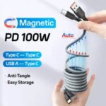 100W 60W Magnetic Usb Cable Fast Charging Cable Type C iphone 17 16 Macbook Samsung S25 Xiaomi 15 Oneplus 13 Cell Phone Cord Bangladesh (New)