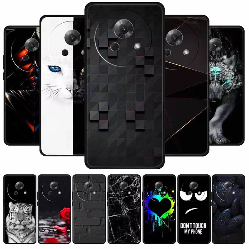 6.78" For Meizu Lucky 08 5G Phone Case Fashion Black Silicone Soft Back Cover Anti-Scratch For Meizu Lucky 08 Coque Back Shell.