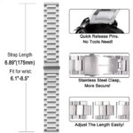 Steel Watch Strap 18mm 20mm 22mm Watch B Fitbit Strap Stainless Watch Metal Strap Quick Release Replacement Samsung Fossi (New)