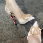 Luxury High-heeled Womens Sandals Pointed Tip Stiletto Womens Pumps and Heels Fashion Banquet Womans Shoes Sandalias De Mujer (New)