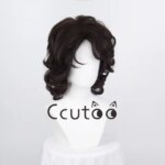 NEW Hip Hop Cool Mullet hair Brown Short Mullet Cosplay Wigs Wolf tail hairstyle Curly Synthetic Heat Resistant Fiber (New)