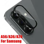 Aluminum Alloy Camera Glass Case Samsung Galaxy A56 3D Metal Ring Lens Protector Samsung A36 A26 A17 A 26 36 56 5G Back Cap Bangladesh (New)