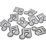 10pcs Embroidery Music Patch Sequined Patches For Jeans Coats Backpacks Decoration DIY Sewing Fabric Badge Pants Badge (New)