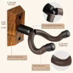 1pc Guitar Wall Mount Guitar Hanger with Rotating Hooks Suitable for All Sizes of Guitars Zebra Wood Guitar Wall Stand (New)