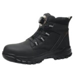 Mens New Four Seasons Universal Safety Shoes Rotating Buckle Steel Toe Anti Smash Anti Puncture Wear Resistant Industrial Work (New)