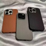 Luxury Matte Leather Phone Case For iPhone 11 12 13 14 15 16 17 Pro Max Plus Air Soft Protection Shockproof Silicone Cover (New)