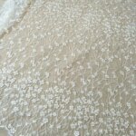 2026 Fashion dress Wedding dress childrens clothing fabric lace with beads and sequins sell by yard (New)