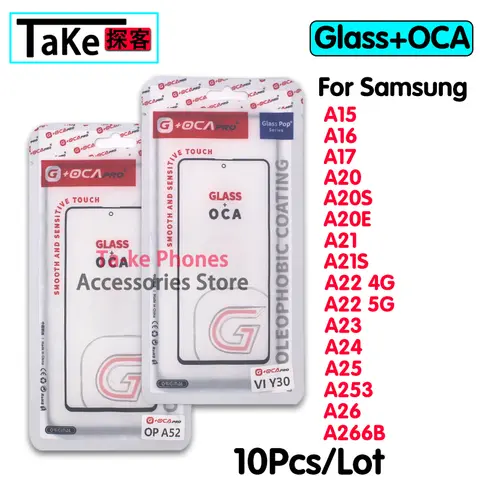 S90fc8b0dcae24ae2841737045f8abaccz_480x480q75 10Pcs Front Outer Glass LCD Display Touch Screen With OCA Samsung A15 A16 A17 A20 S E A21 S A22 A23 A24 A25 A253 A26 A266B (New) - Image 1