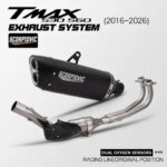 Motorcycle Exhaust System For Yamaha Tmax530 Tmax560 Dual Oxygen Sensor Full Stainless Steel Front Link Pipe Modified Exhaust (New)