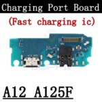 Top Ear Loud Speaker SIM Card Tray Charging Port Board Samsung A12 A127 A125F Fingerprint Sensor Signal Volume Flex Cable (New)