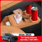 For Geely Galaxy Starship 7 EX5 EM-i 2026 Central Control Storage Box Storage Water Cup Holder Tissue Box Interior Accessories (New)