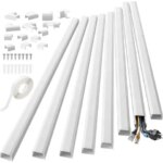 10PCS 1 Set Wall Cord Cover Cable Concealer Complete Raceway Kit Wire Cables Hide Organizer (New)