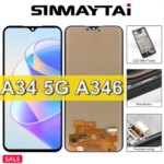A34 Display Samsung Galaxy A34 5G SM-A346E A346B LCD Display Touch Screen Digitizer Samsung A34 Screen Replacement (New)