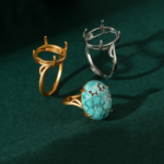 2Pcs/lot Adjustable Copper Ring Base Blank Fit Oval Cabochon Gemstone DIY Ring Setting Jewelry Making Gift For Women (New)