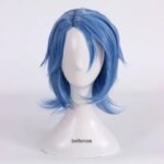 Kingdom Hearts III Aqua Cosplay Wig Short Blue Styled Heat Resistant Synthetic Hair Wig + Wig Cap (New)