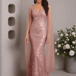 Sequins Mother of The Bride Dresses Flutter Sleeves Tulle Laces Appliques Formal Evening Dress Long (New)