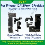 Fully Tested Working Well Motherboard iPhone 12 Pro Max With/Without Face ID Cleaned iCloud And Support Update Logic Board Bangladesh (New)