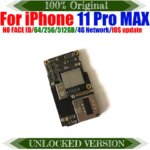 100%Working Unlocked Motherboard For iPhone 11 Pro Max Logic Main Board With Face ID Fully Tested Support System Cleaned iCloud (New)