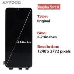 674 AMOLED LCD Oneplus Nord 3 Display CPH2491 CPH2493 1+ nord3 LCD Display Touch Screen Digitizer Assembly (New)