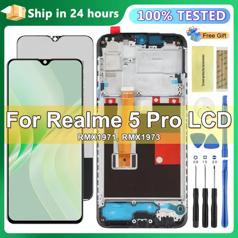 S962238f645de424ea82230b5775041b6z_480x480q75 6.3” OEM For OPPO Realme 5 Pro 5Pro LCD With Frame RMX1971 Display Touch Screen Assembly Replace For Realme 5 Pro Screen (New) - Image 1