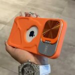 Fashion Logo Hole Magnetic Case for iPhone 17 11 12 13 14 15 16 Pro Max Plus Lens Protection Flip Bracket Magsafe Silicone Cover (New)