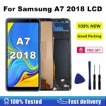 A750 Display Screen AMOLED Samsung Galaxy A7 2018 A750 A750F LCD Display Touch Screen Digitizer Assembly With Frame (New)