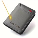 Personalized Men Wallet - Engraved Name Text Wallets for Men PU Leather Bifold Unique Gift Birthday/Anniversary Personaliz Gifts (New)