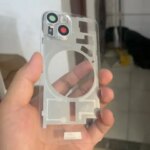 Transparent Back Cover Glass For iPhone 15 Pro 15 Plus Replacement Door Housing With Iron Plate Magnetic Ring Repair Rear Glass (New)