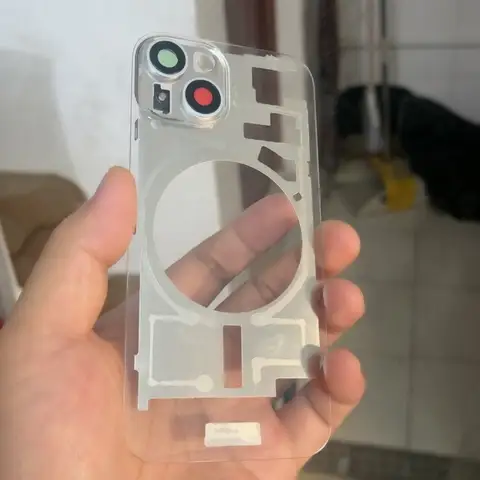 S97bd638aab934350a4ad802aee5aa23aq_480x480q75 Transparent Back Cover Glass For iPhone 15 Pro 15 Plus Replacement Door Housing With Iron Plate Magnetic Ring Repair Rear Glass (New) - Image 1