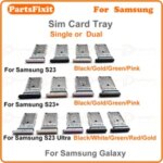 5/50 Dual Card BackShell SIM Card Tray chip slot drawer Holder Adapter Accessories Samsung S23 S23+ Single Card MIX COLOR Bangladesh (New)
