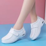 Women Platform Wedges Casual White Shoes Soft Nurse Work Shoes Hollow Out Breathable Comfort Non-slip Nursing Shoes (New)