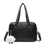 Fashion Japanese Style jk Uniform Bag girl shoulder Bag Womens Skew Straddle Commuter Bag Female PU Leather Minimalist handbag (New)