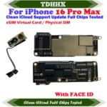 1TB Mainboard Clean iCloud With system iPhone 16 Pro Max 512gb Logic Board 256G Function Support Update Motherboard Bangladesh (New)