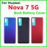 Back Battery Cover Glass Housing Huawei Nova 7 5G Glass Door Back Battery Back Cover Case camera lens glass (New)